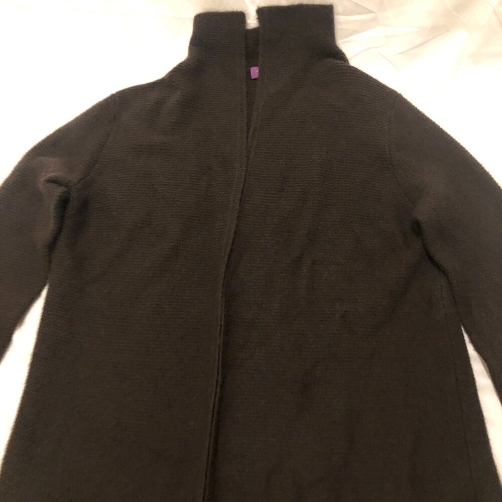 Asha Brand Brown 100% Cashmere Women's Open Front Knit Cardigan Sweater Medium